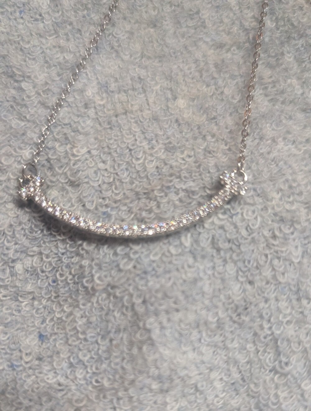 Silver Crystal Bar Necklace - Elegant Sparkle